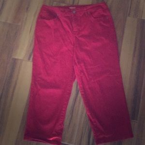 Bright red Capri denim